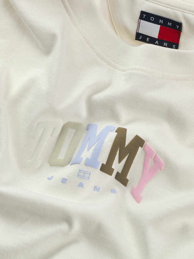 Tommy Jeans Tommy Jeans Marškinėliai Color Varsity DW0DW21337 Écru Relaxed Fit