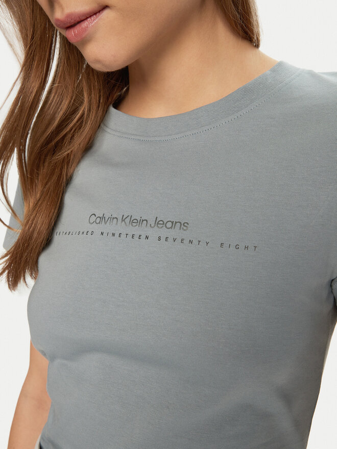Calvin Klein Jeans Calvin Klein Jeans Camiseta Institutional Graphic J20J224990 Gris Slim Fit