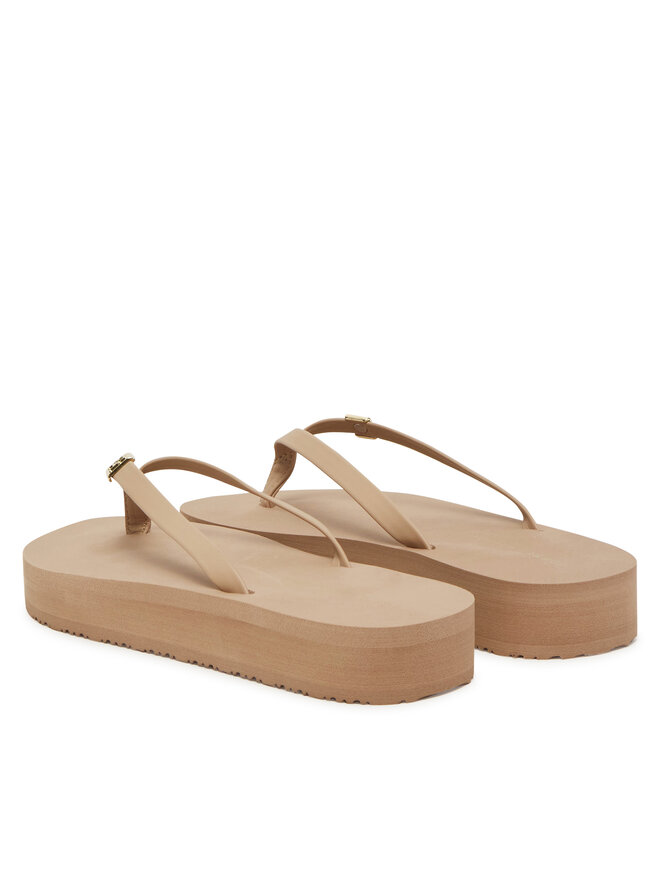 Tommy Hilfiger Japonki Tommy Hilfiger Elevated Chic Beach Sandal FW0FW08523 Beżowy