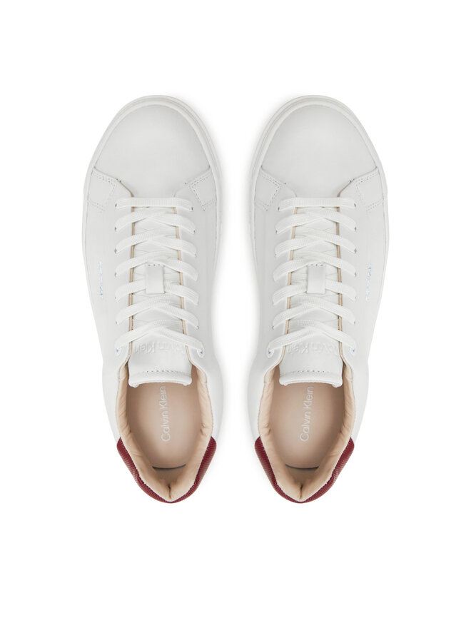 Calvin Klein Sneakersy Calvin Klein Cupsole Lace Up W/Ml Lth HW0HW02201 Biały