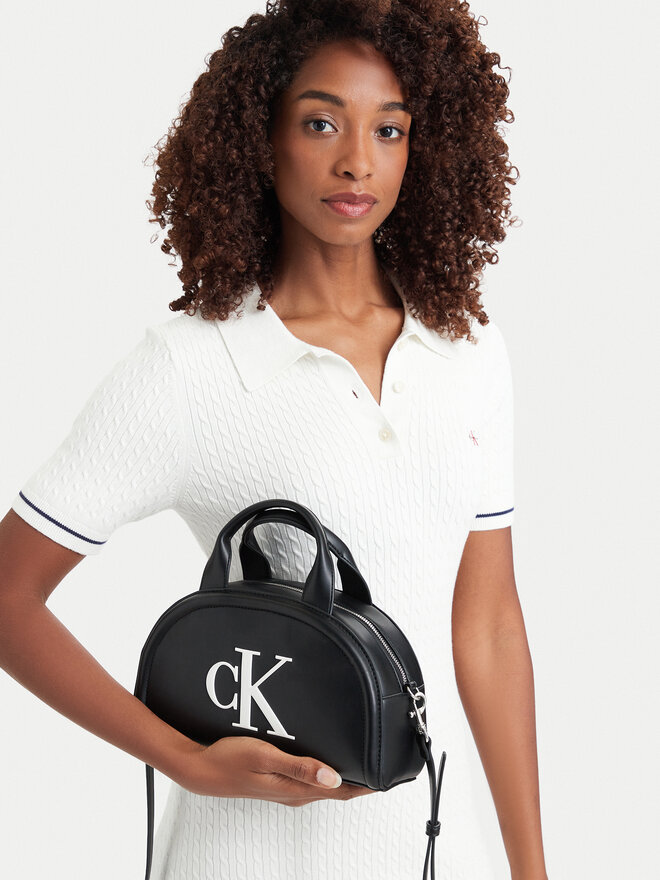 Calvin Klein Handtasche Calvin Klein Bold Ck Dome Crossbody LV04F3895G Schwarz