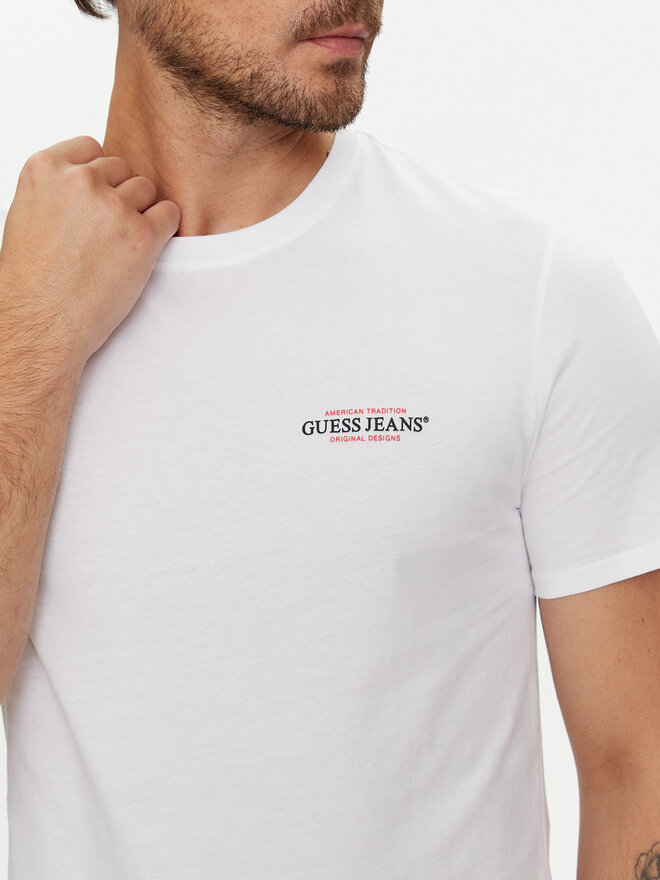 Guess Jeans Guess Jeans Marškinėliai M4YI55 K8HM0 Balta Regular Fit