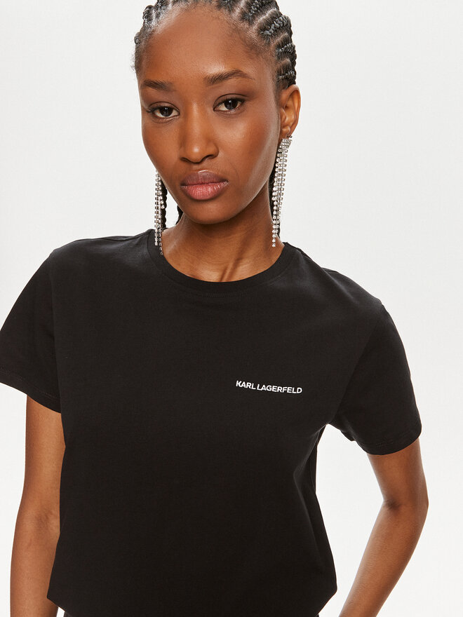 KARL LAGERFELD KARL LAGERFELD Camiseta Essential 245W1714 Negro Regular Fit