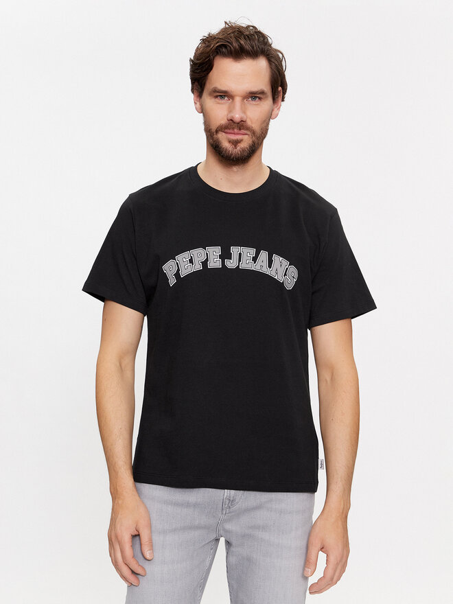 Pepe Jeans Pepe Jeans Marškinėliai Clement PM509220 Juoda Regular Fit