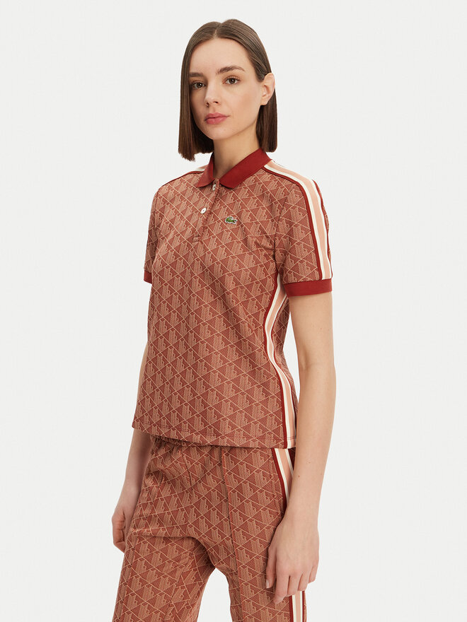 Lacoste Lacoste Polo majica DF3364 Rjava Slim Fit