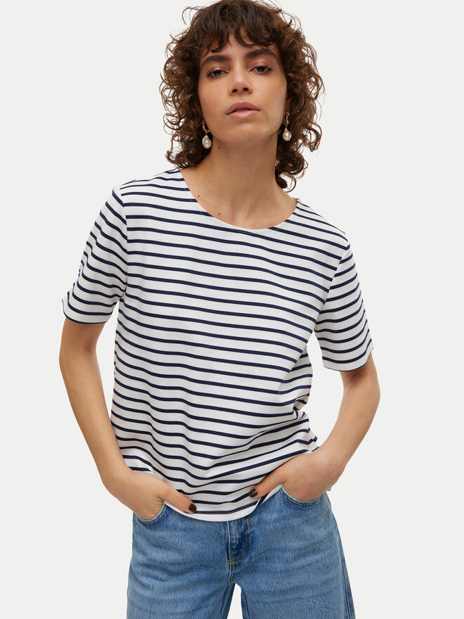 Vero Moda Vero Moda Marškinėliai Abby 10304716 Balta Regular Fit
