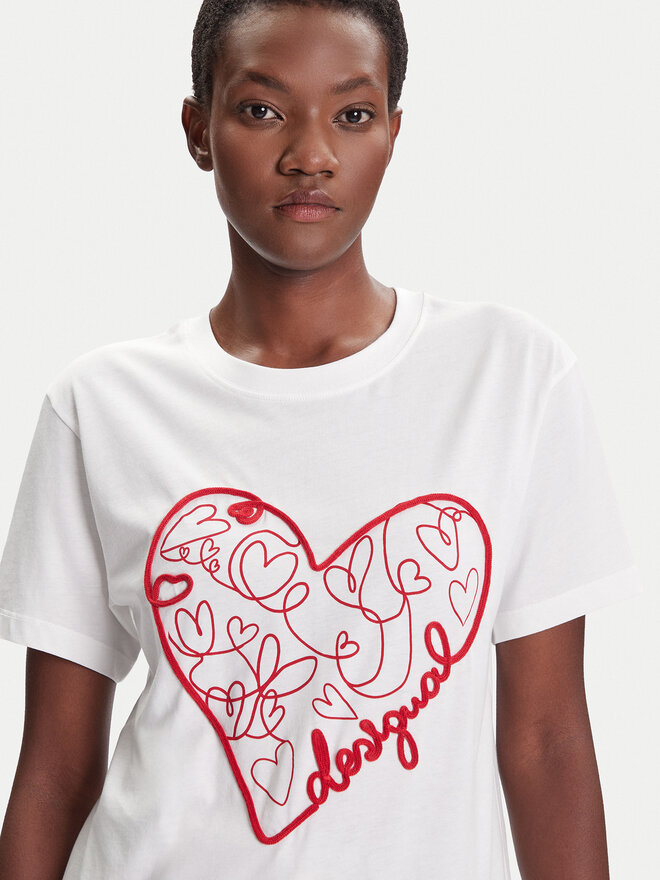 Desigual Desigual Camiseta Roma 25WWTK50 Blanco Regular Fit