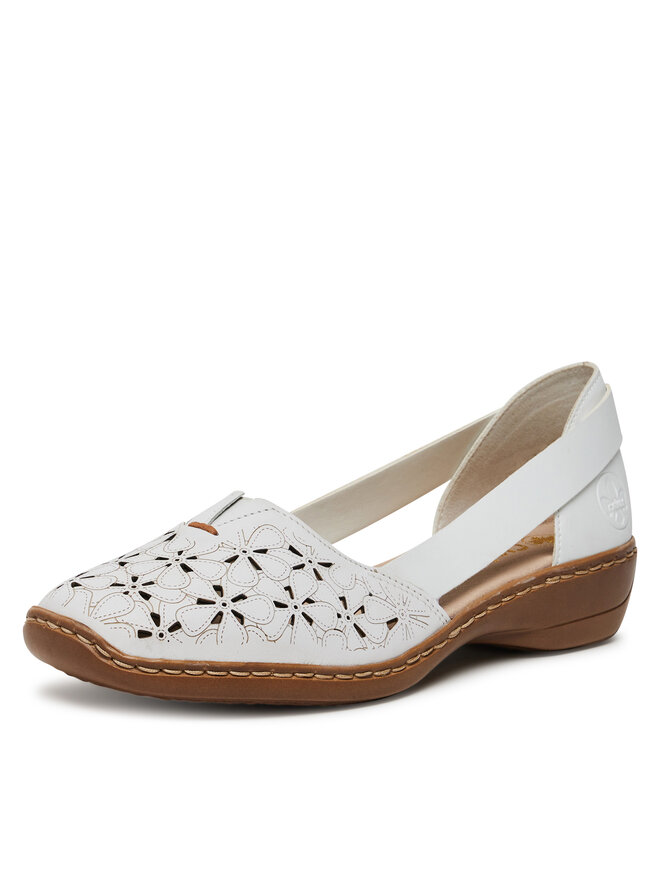 Rieker Pantofi Rieker 41356-80 Alb