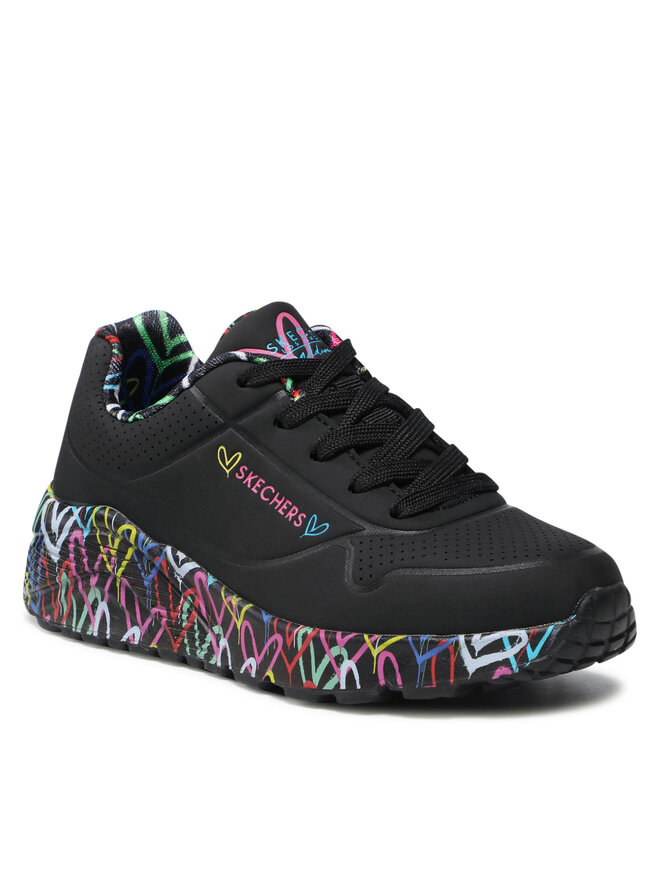 Skechers Сникърси Skechers Uno Lite Lovely Luv 314976L/BKMT Черен