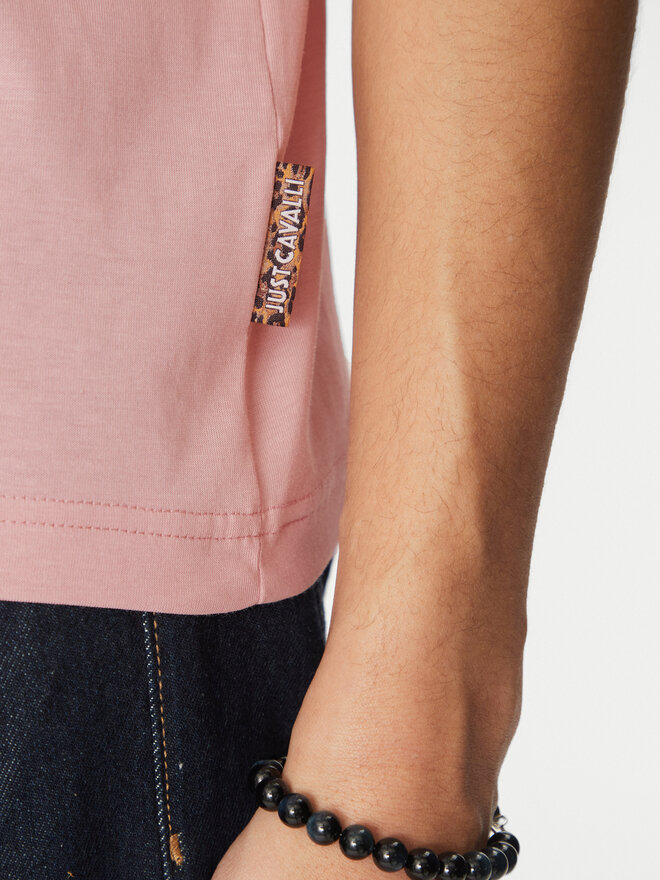 Just Cavalli Just Cavalli Póló 78OAHT01 Rózsaszín Regular Fit