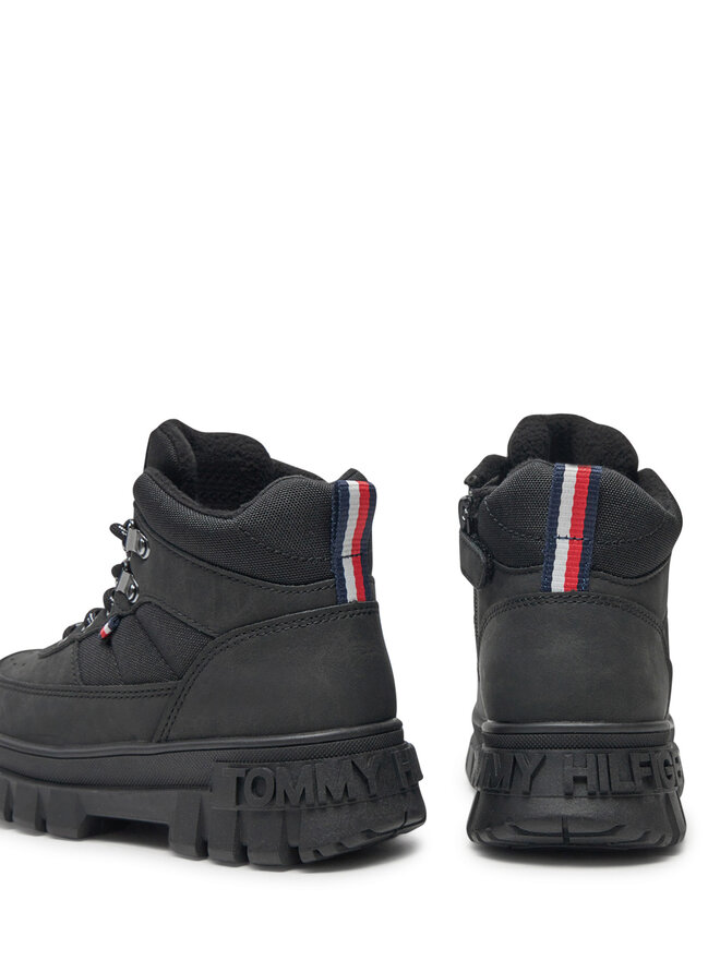 Tommy Hilfiger Botines planos Tommy Hilfiger Lace-Up Bootie T3X5-33707-1492 M Negro