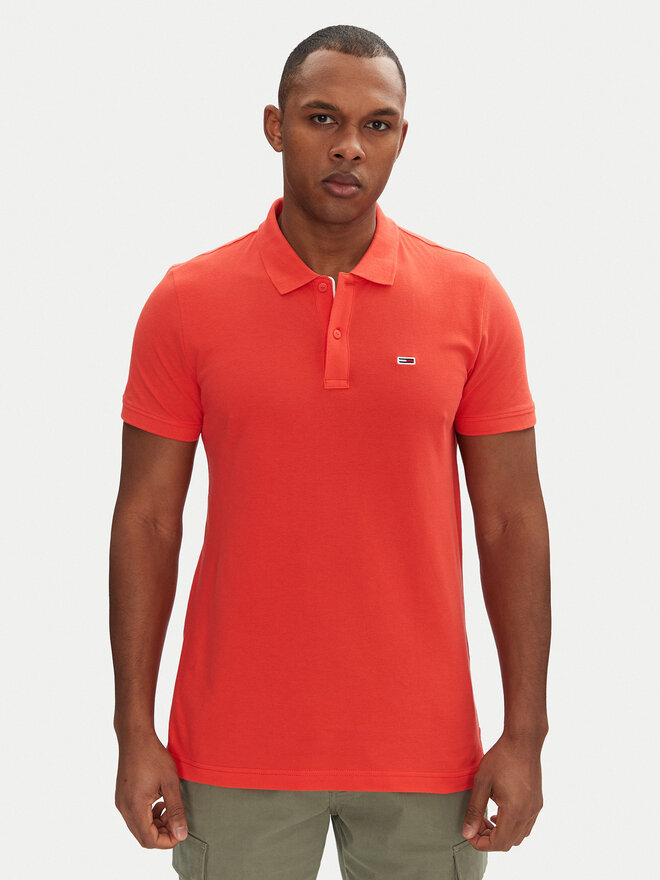 Tommy Jeans Tommy Jeans Pólóing DM0DM20676 Piros Slim Fit
