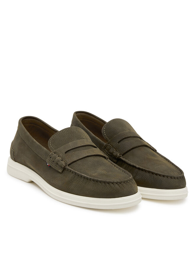 Tommy Hilfiger Mokassins Tommy Hilfiger Nubuck P Loafer FM0FM05350 Khakifarben