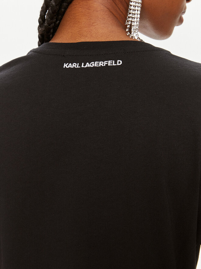 KARL LAGERFELD KARL LAGERFELD Camiseta Essential 245W1714 Negro Regular Fit