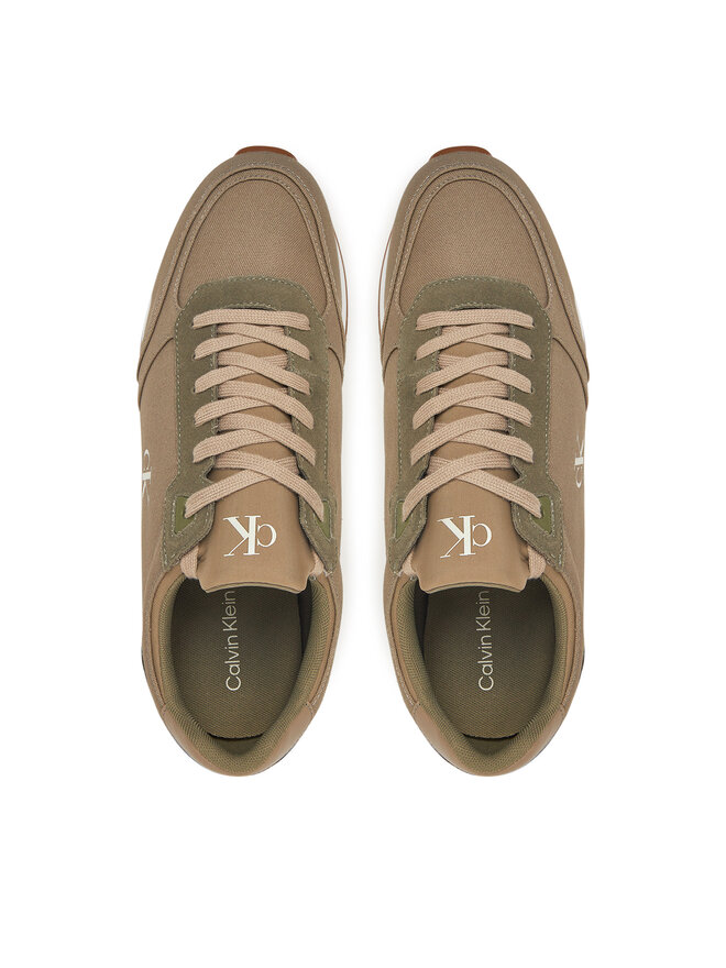 Calvin Klein Jeans Sneakersy Calvin Klein Jeans Runner Sock Laceup Mg Canvas YM0YM01217 Zielony