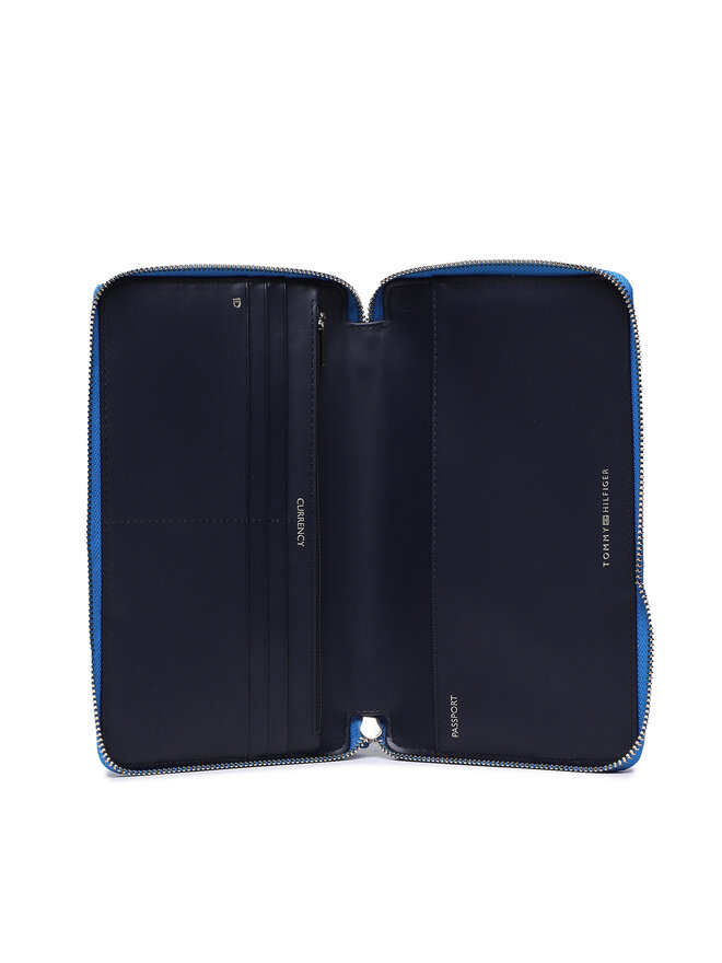 Tommy Hilfiger Portafoglio grande da donna Tommy Hilfiger Th Travel Travel Wallet AW0AW14811 Blu
