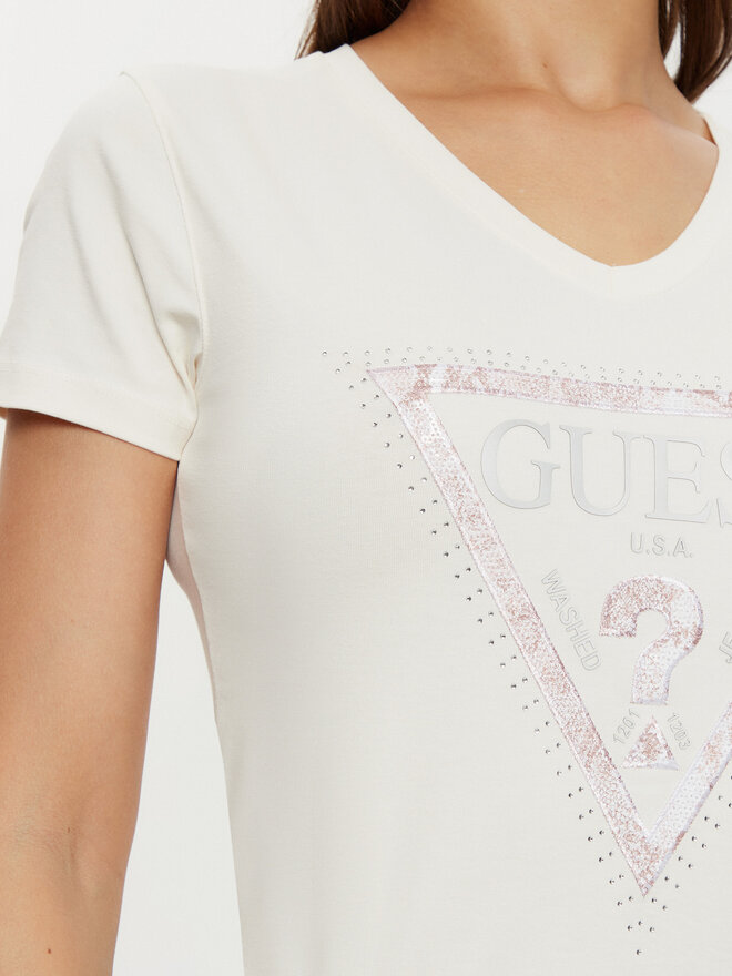 Guess Guess Majica W5RI21 J1314 Écru Regular Fit