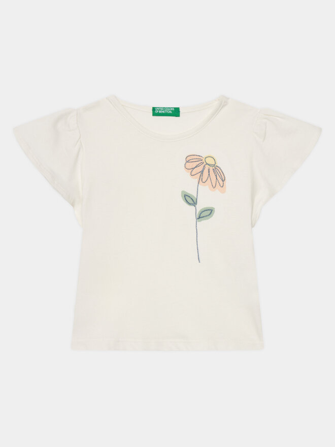 United Colors Of Benetton United Colors Of Benetton Camiseta 3096G10DY Écru Regular Fit