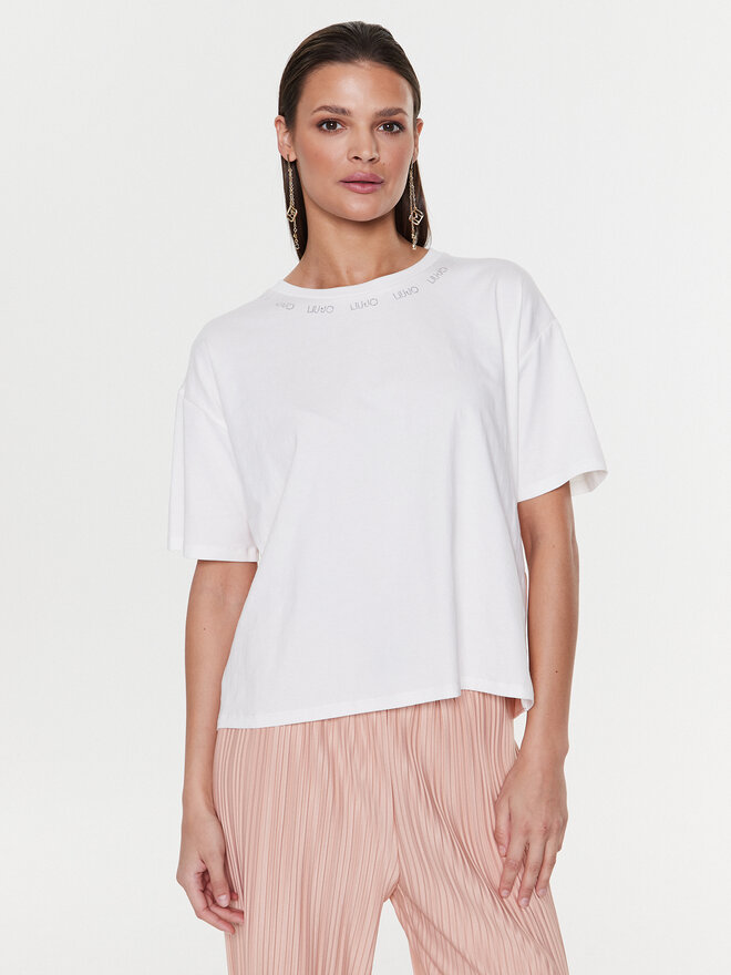 Liu Jo Sport Liu Jo Sport Marškinėliai TA3074 J0088 Balta Relaxed Fit