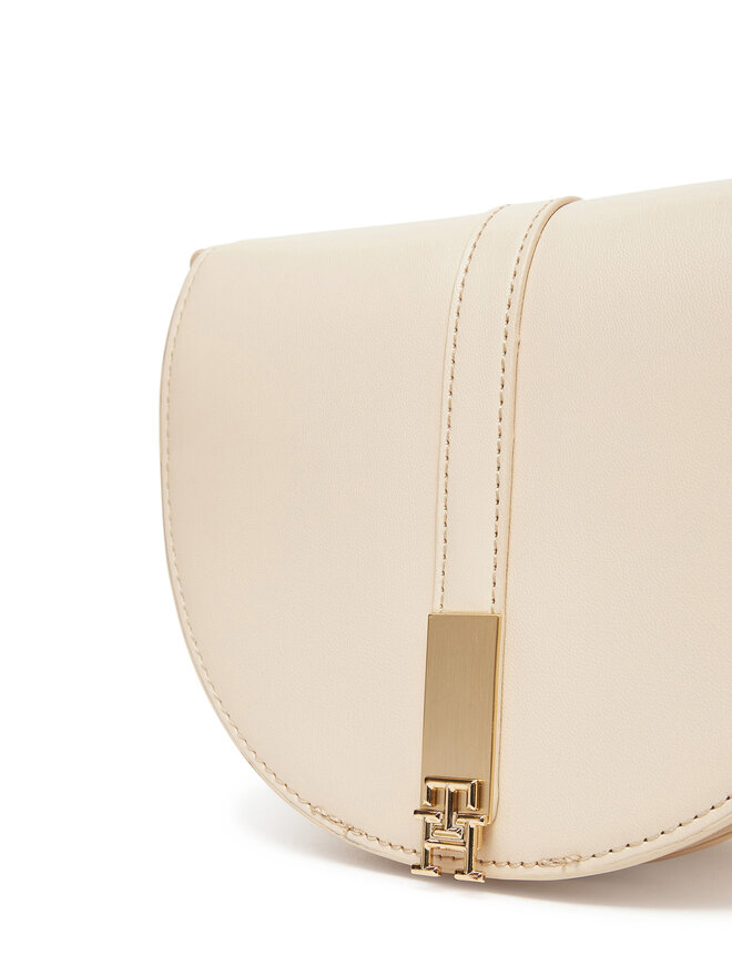 Tommy Hilfiger Kabelka Tommy Hilfiger Th Heritage Saddle Bag AW0AW17164 Écru