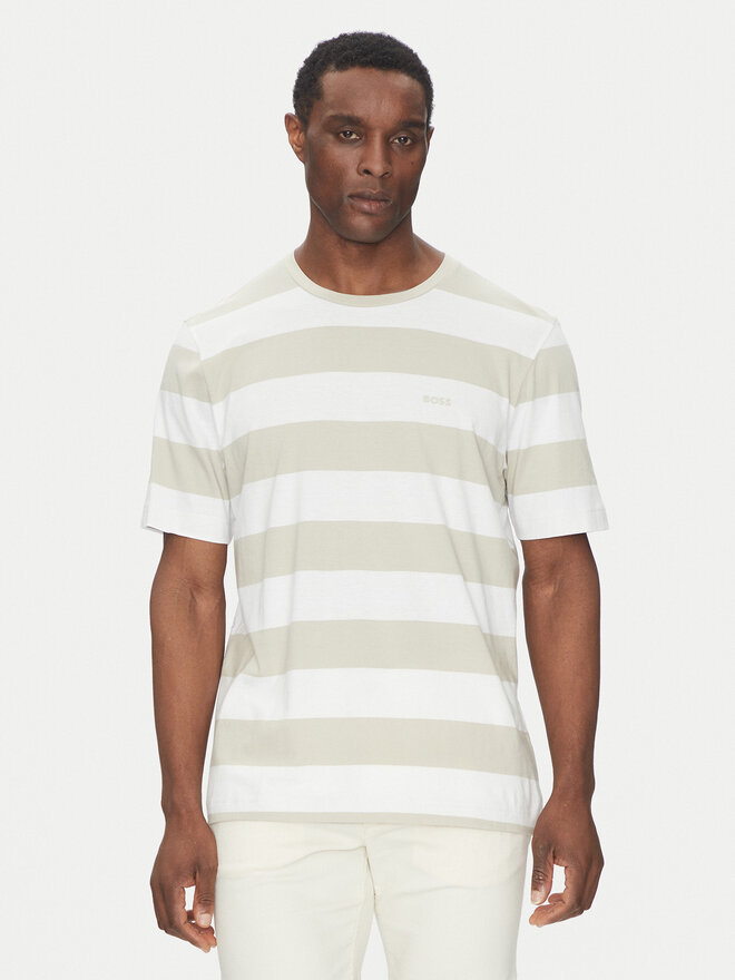 BOSS BOSS T-Shirt TalesStripe 50499334 Beige Relaxed Fit