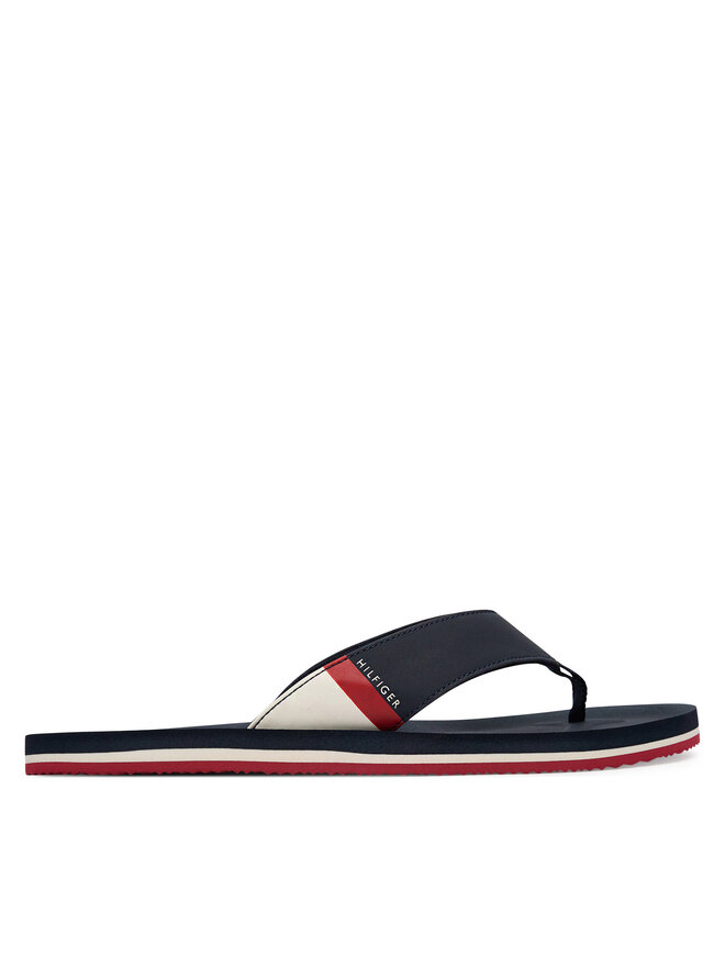 Tommy Hilfiger Zehentrenner Tommy Hilfiger Padded Hilfiger Beach Sandal FM0FM06011 Dunkelblau