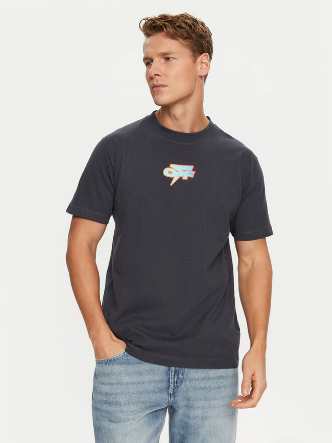 Off-White Off-White Póló OMAA027F22JER0074641 Sötétkék Regular Fit