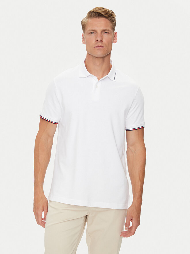 Tommy Hilfiger Tommy Hilfiger Poloshirt Flag MW0MW35605 Weiß Regular Fit