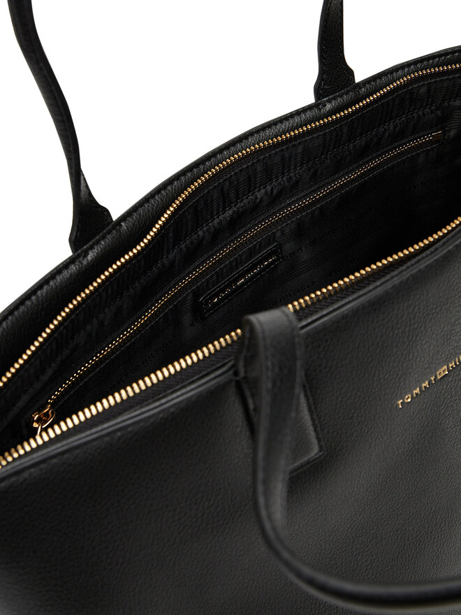 Tommy Hilfiger Kabelka Tommy Hilfiger Th Logotape Tote AW0AW17449 Černá