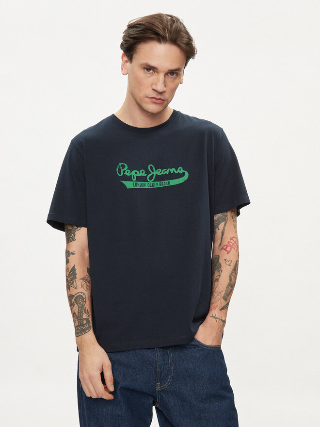 Pepe Jeans Pepe Jeans Marškinėliai Claude PM509390 Tamsiai mėlyna Regular Fit