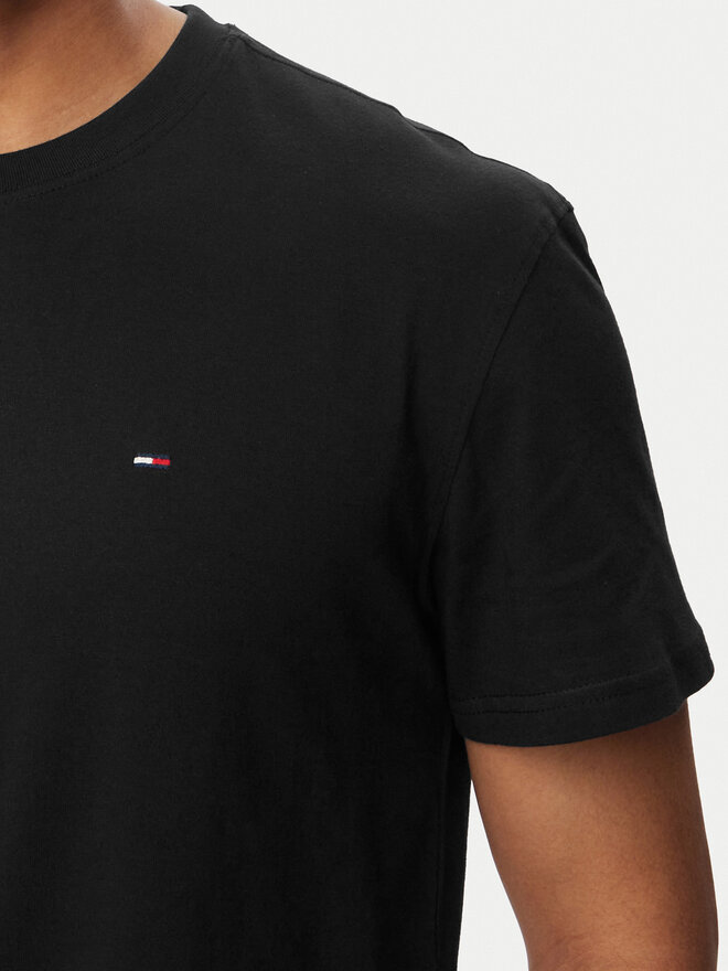 Tommy Jeans Tommy Jeans T-Shirt Tjm Reg Sflag Ss Tee Ext DM0DM22504 Schwarz Regular Fit