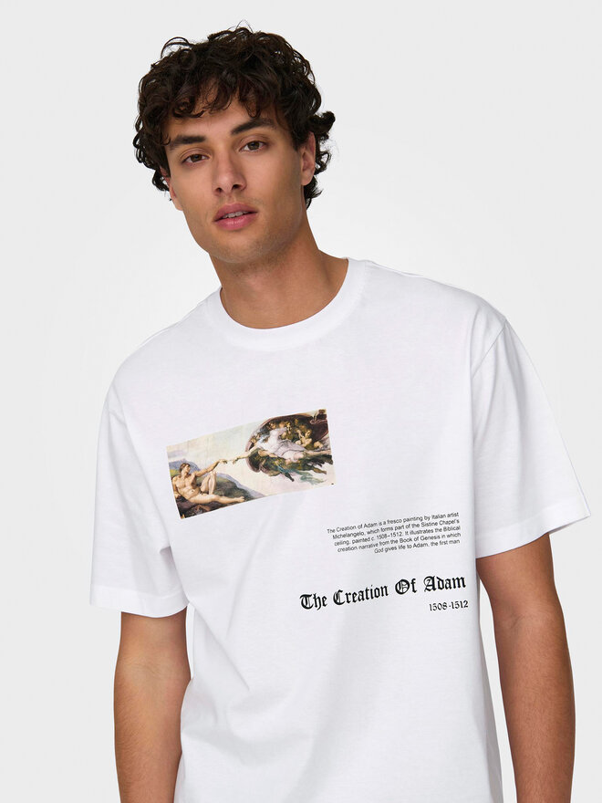 Only & Sons Only & Sons Camiseta Apoh 22028207 Blanco Relaxed Fit