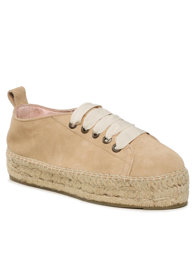 Manebi Espadrile Manebi Lace-Up Espadrilles K 1.1 E0 Bež