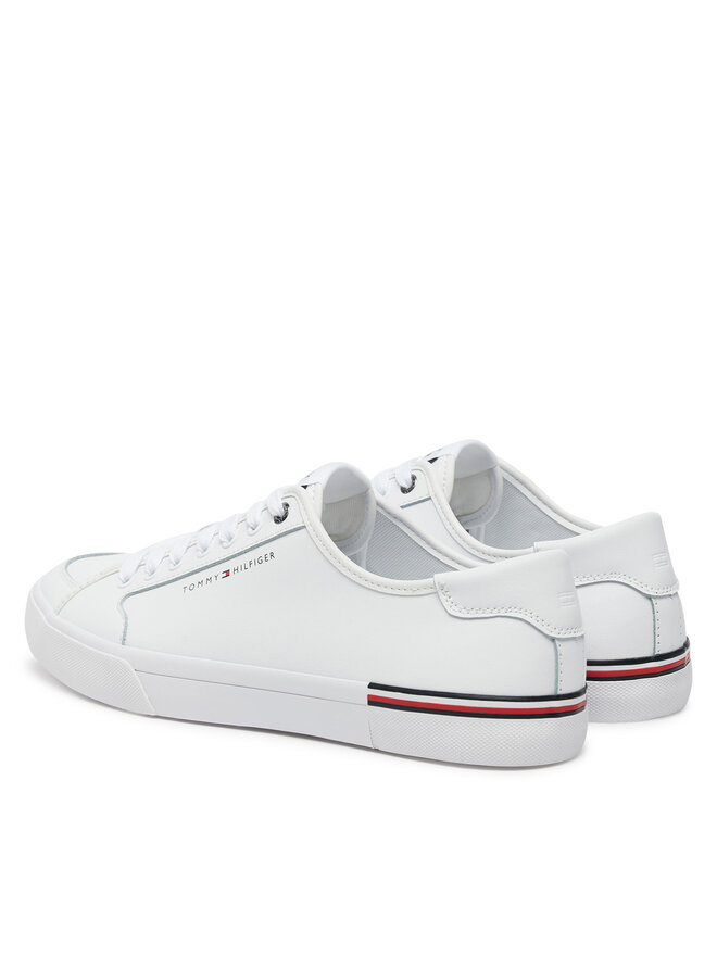 Tommy Hilfiger Πάνινα παπούτσια Tommy Hilfiger Core Corporate Vulc Leather FM0FM05399 Λευκό