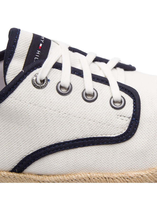 Tommy Hilfiger Espadrilles Tommy Hilfiger Canvas Lace Up Espadrille FM0FM02254 Weiß