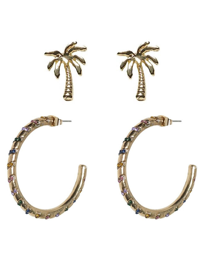 ONLY Set di 2 paia di orecchini ONLY Onlpalm 15311694 Oro