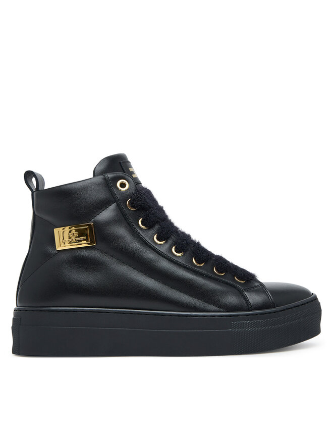 Elisabetta Franchi Polokozačky Elisabetta Franchi High Top Lace Up F4-A9E-0362-1251930 D Černá