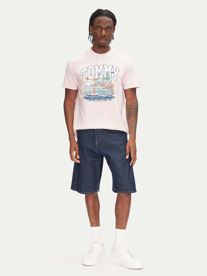 Tommy Jeans Tommy Jeans Marškinėliai Arch Sailing DM0DM21867 Rožinė Relaxed Fit