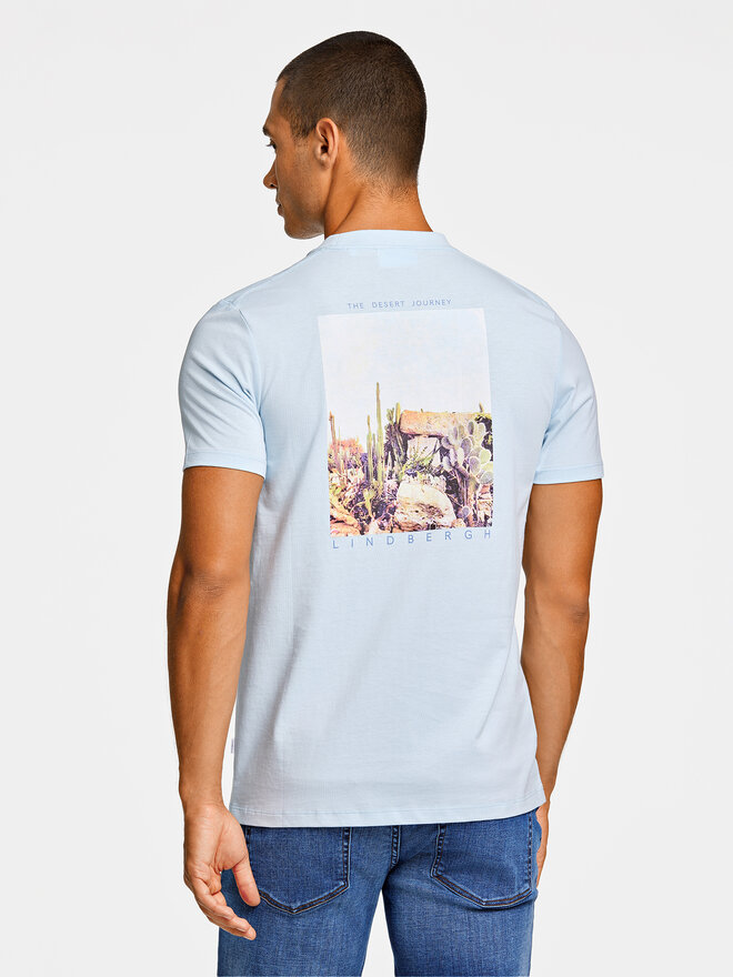 Lindbergh Lindbergh T-shirt 30-400267 Svijetloplava Relaxed Fit
