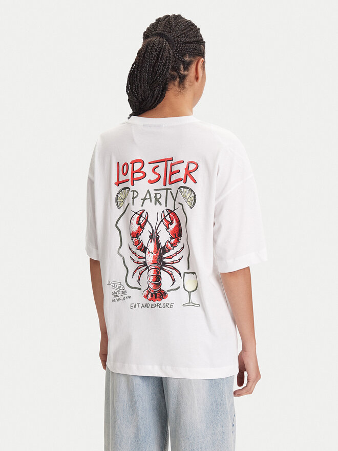 Pieces Pieces T-Shirt Tobster 17160811 Λευκό Oversize