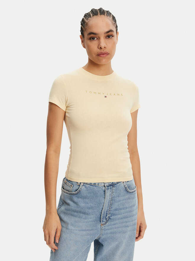 Tommy Jeans Tommy Jeans Camiseta Tonal Linear DW0DW20315 Amarillo Slim Fit