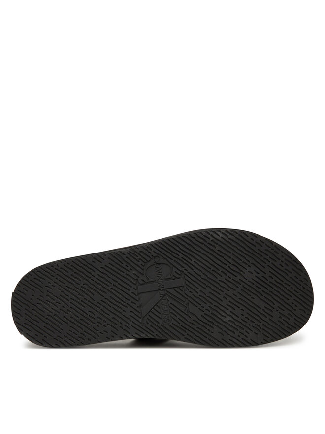 Calvin Klein Jeans Iešļūcenes Calvin Klein Jeans Flat Molded Doublebar Sandal Lth YM0YM01226 Melns