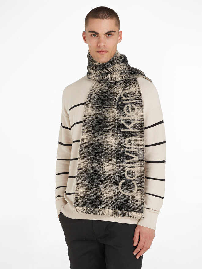 Calvin Klein Sciarpa Calvin Klein Check Scarf K50K510989 Nero