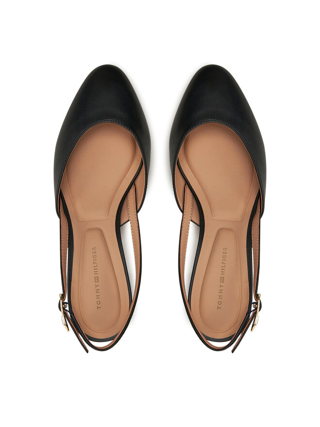 Tommy Hilfiger Sandalias Tommy Hilfiger Pump Slingback Smooth Leather FW0FW08621 Negro