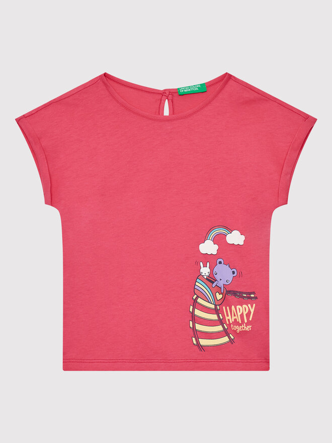 United Colors Of Benetton United Colors Of Benetton Футболка 3096G102W Рожевий Regular Fit