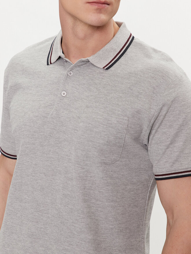 Brave Soul Brave Soul Poloshirt MPS-149COSMO Grau Straight Fit