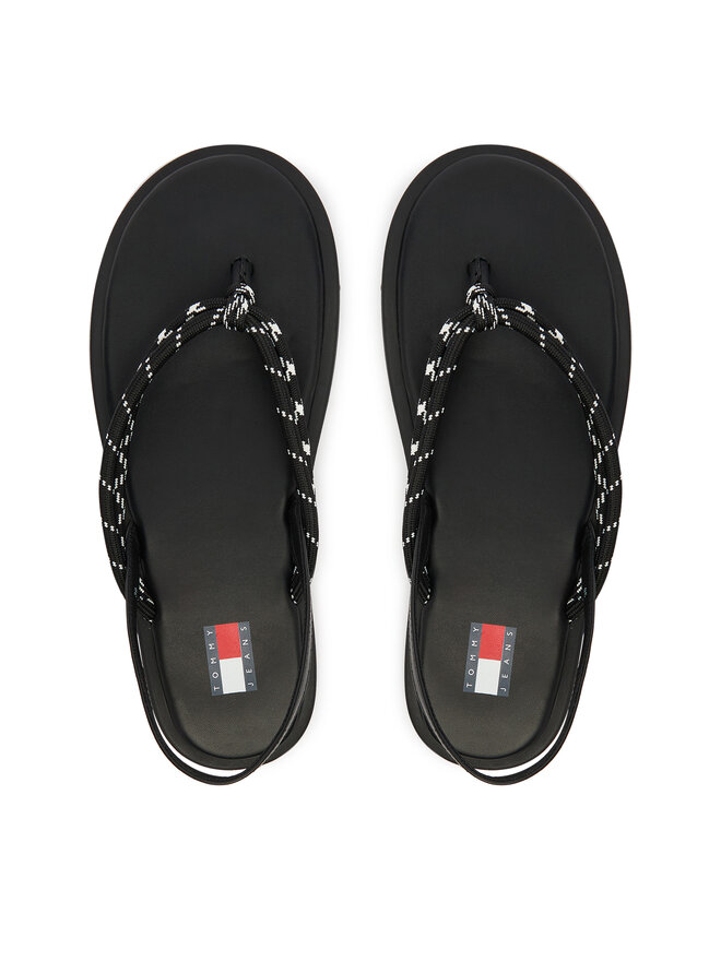 Tommy Jeans Sandalen Tommy Jeans Tjw Casual Rope Sandal EN0EN02951 Schwarz