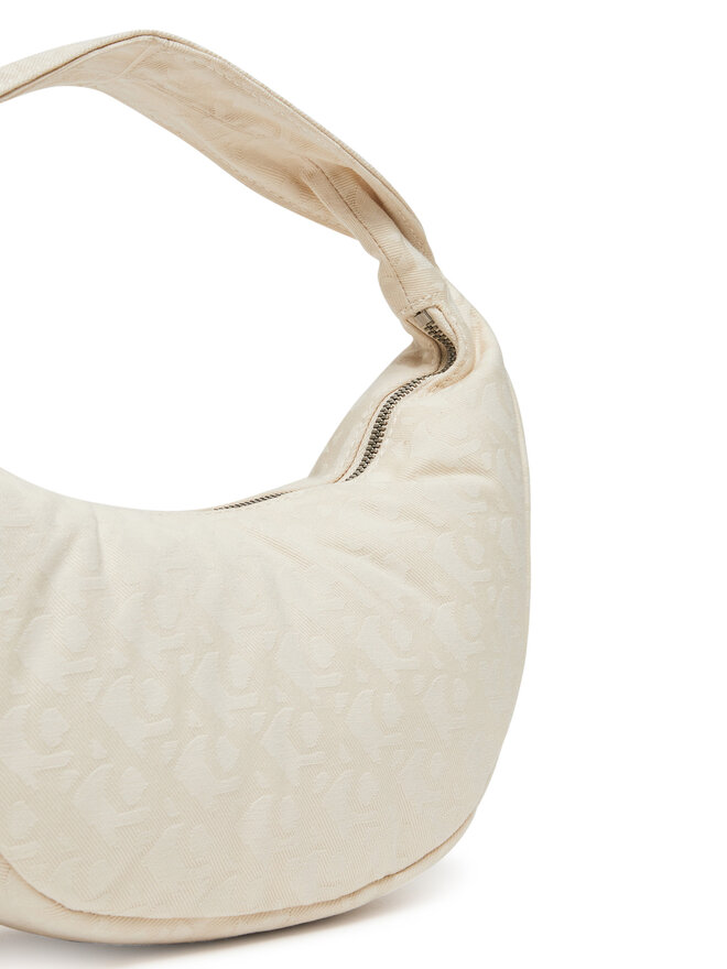 Calvin Klein Handtasche Calvin Klein Ckj Monogram Pinched Medium Shou LV04F3206G Écru