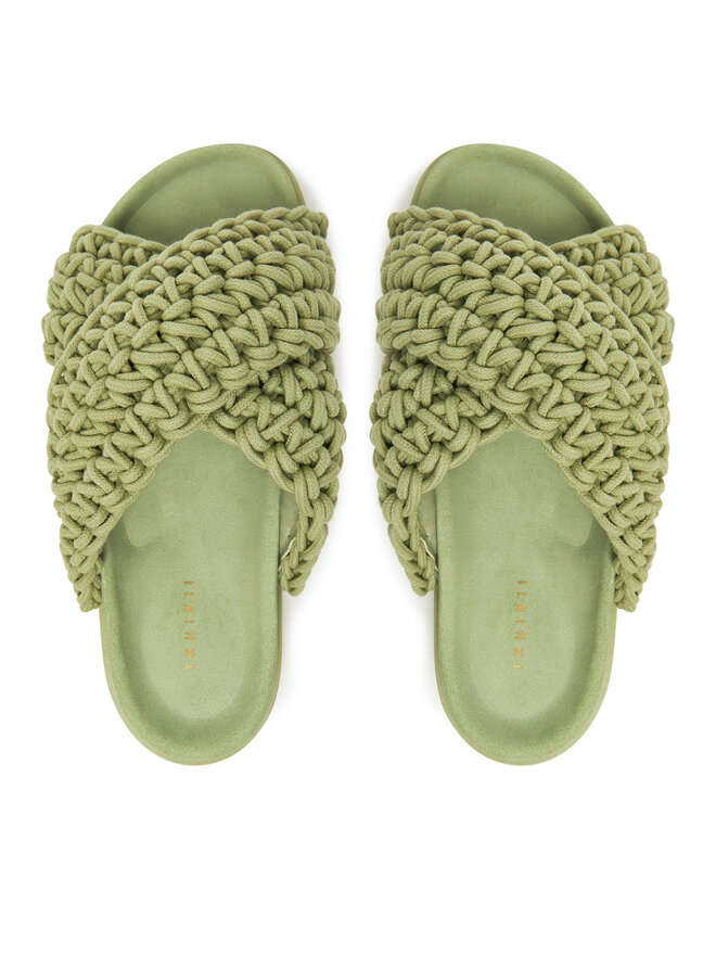 Inuikii Pantoletten Inuikii Woven 70104-105 Grün