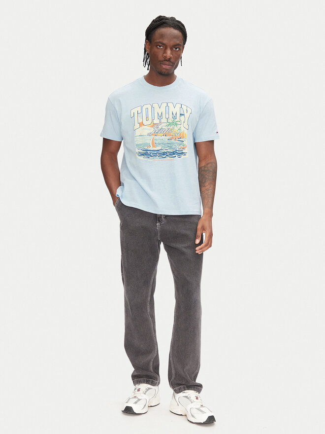 Tommy Jeans Tommy Jeans Marškinėliai Arch Sailing DM0DM21867 Žydra Relaxed Fit